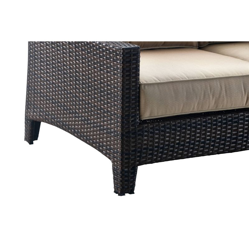 Tahoe Outdoor Three-Seater Sofa - Brown Wicker - Serta