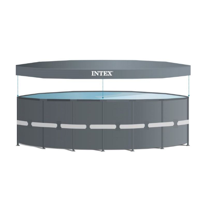 Intex 26309ST 14 Foot x 42 Inch Ultra XTR Frame Round Above Ground Swimming Pool with Liner, Ladder, Filter Cartridge Pump, Ground Cloth, & Cover