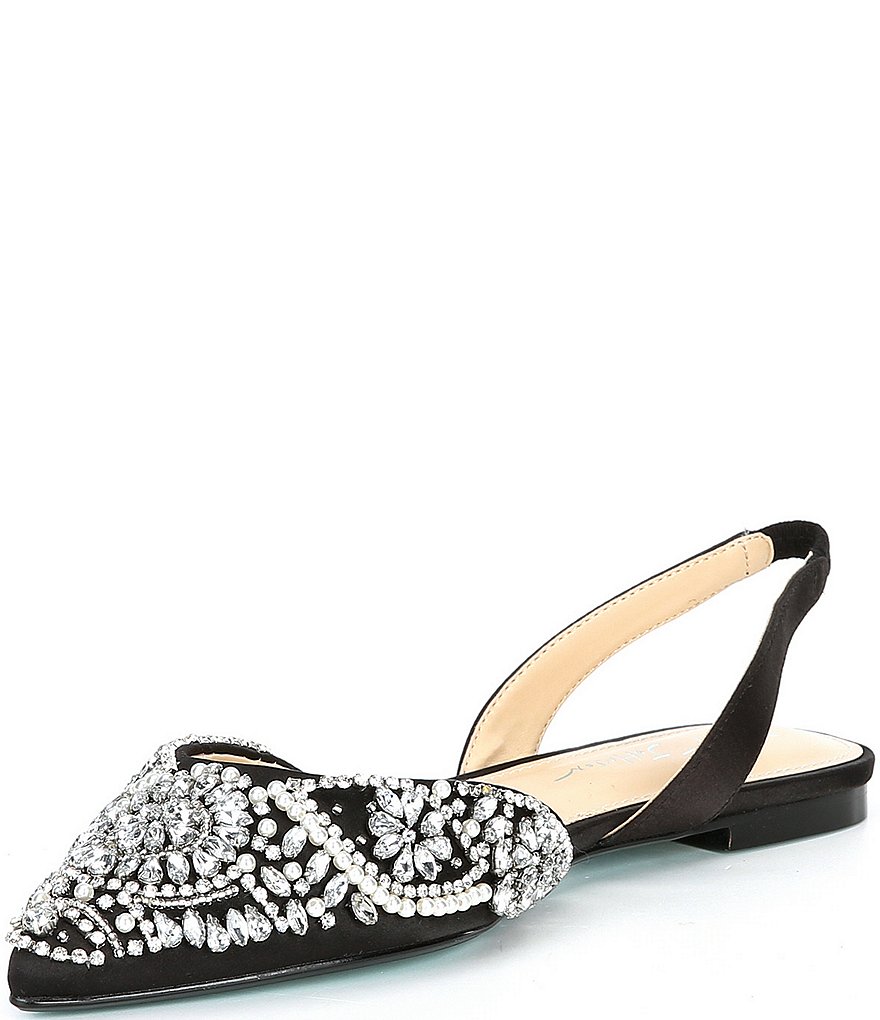 Blue by Betsey Johnson Molly Rhinestone Slingback Dress Flats