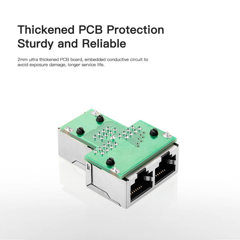 RJ45 Splitter Adapter Connector 1 to 2 Female Ports for CAT 5/CAT 6/CAT 7 LAN Ethernet Cables Socket Splitter Hub PC Laptop Router Contact Modular Plug