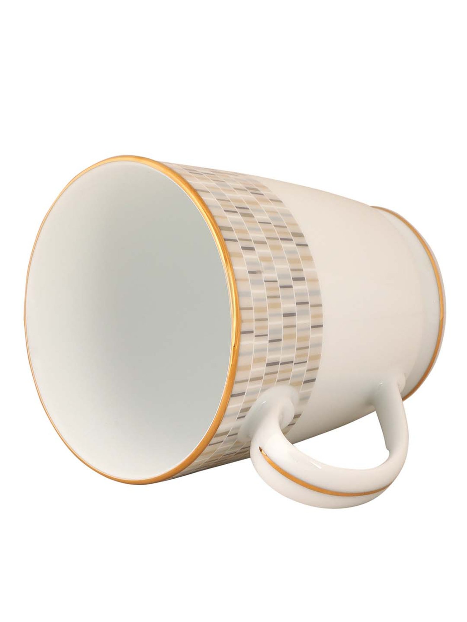 NORITAKE Hearth Off-White & Brown Porcelain VILLE DE LUMIERE Milk Mug (0.37 L) - Set of 1