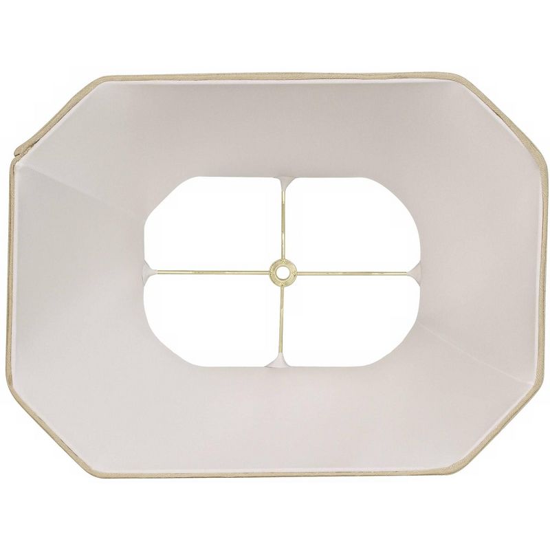 Imperial Shade Taupe Medium Rectangle Cut Corner Lamp Shade 10" Wide x 7" Deep at Top and 16" Wide x 12" Deep at Bot and 13" Slant x 12.5" H (Spider)