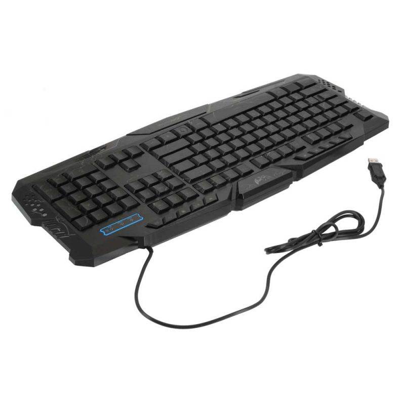 Gaming Keyboard, Wired Keyboard With 10 Independent Multimedia Function Keys, RGB Backlit Gaming Keyboard, Ergonomic Keyboard for Home Office Gamers, 19.09" Lx 7.36" Wx 0.98" H, Black