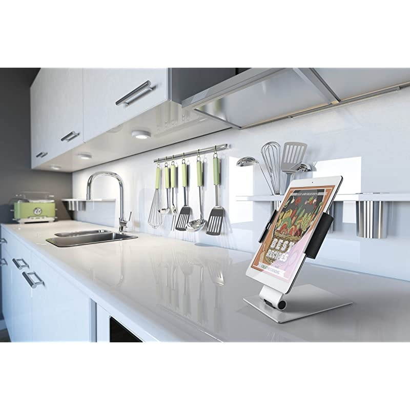 Tablet Holder Desk Stand 713 Inches 360 Degrees Rotation with AntiTheft Device SilverCharcoal 893023