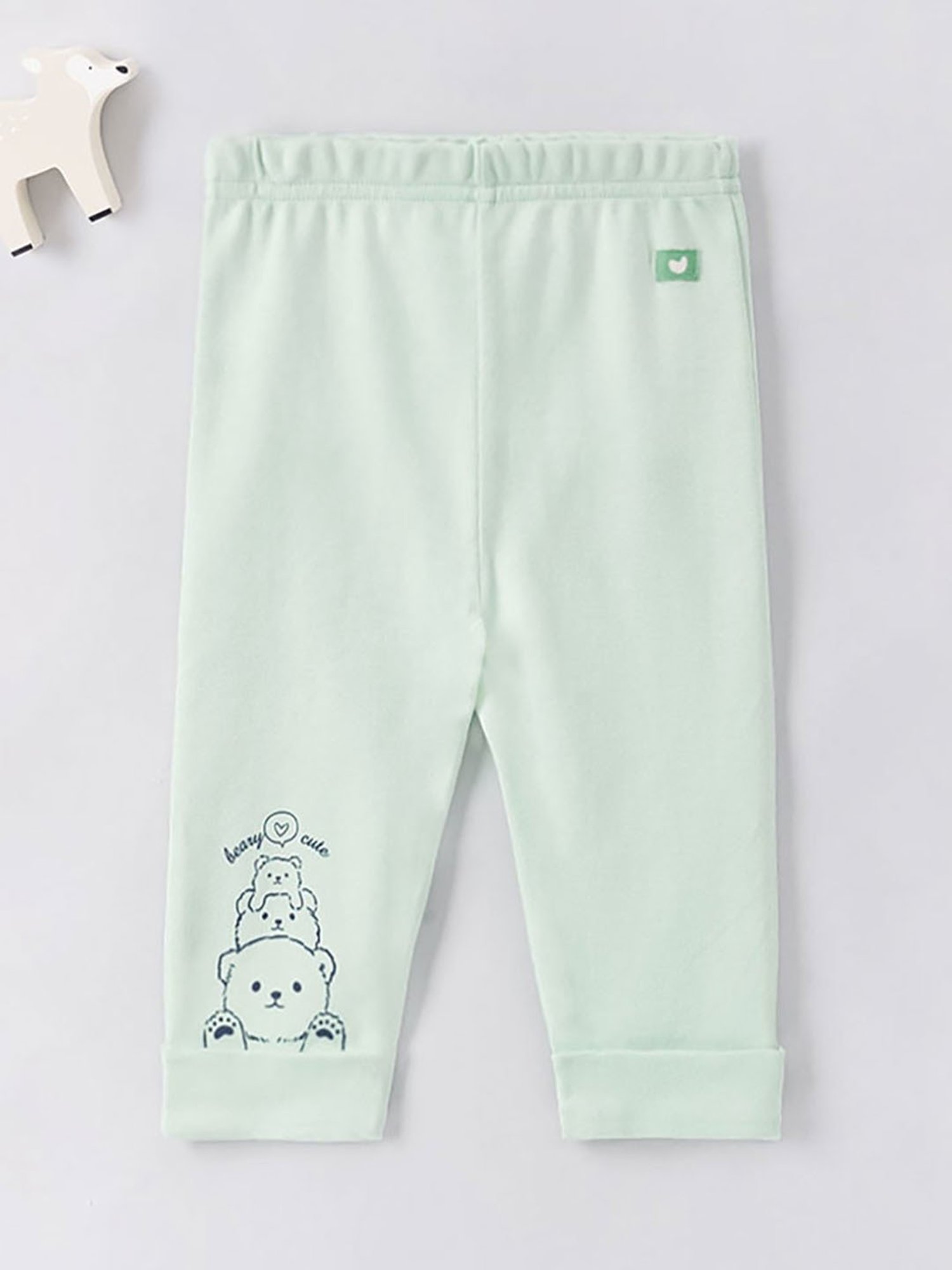 Ed-a-Mamma Baby Green Solid Leggings
