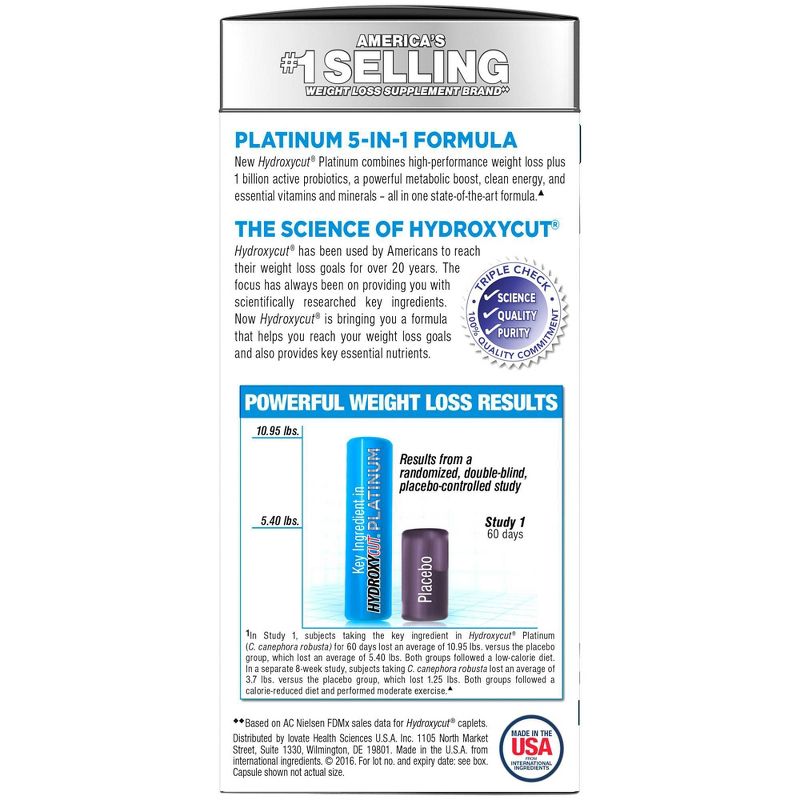 Hydroxycut Platinum Weight Loss Plus Probiotics & Vitamins Dietary Supplement Capsules - 60ct