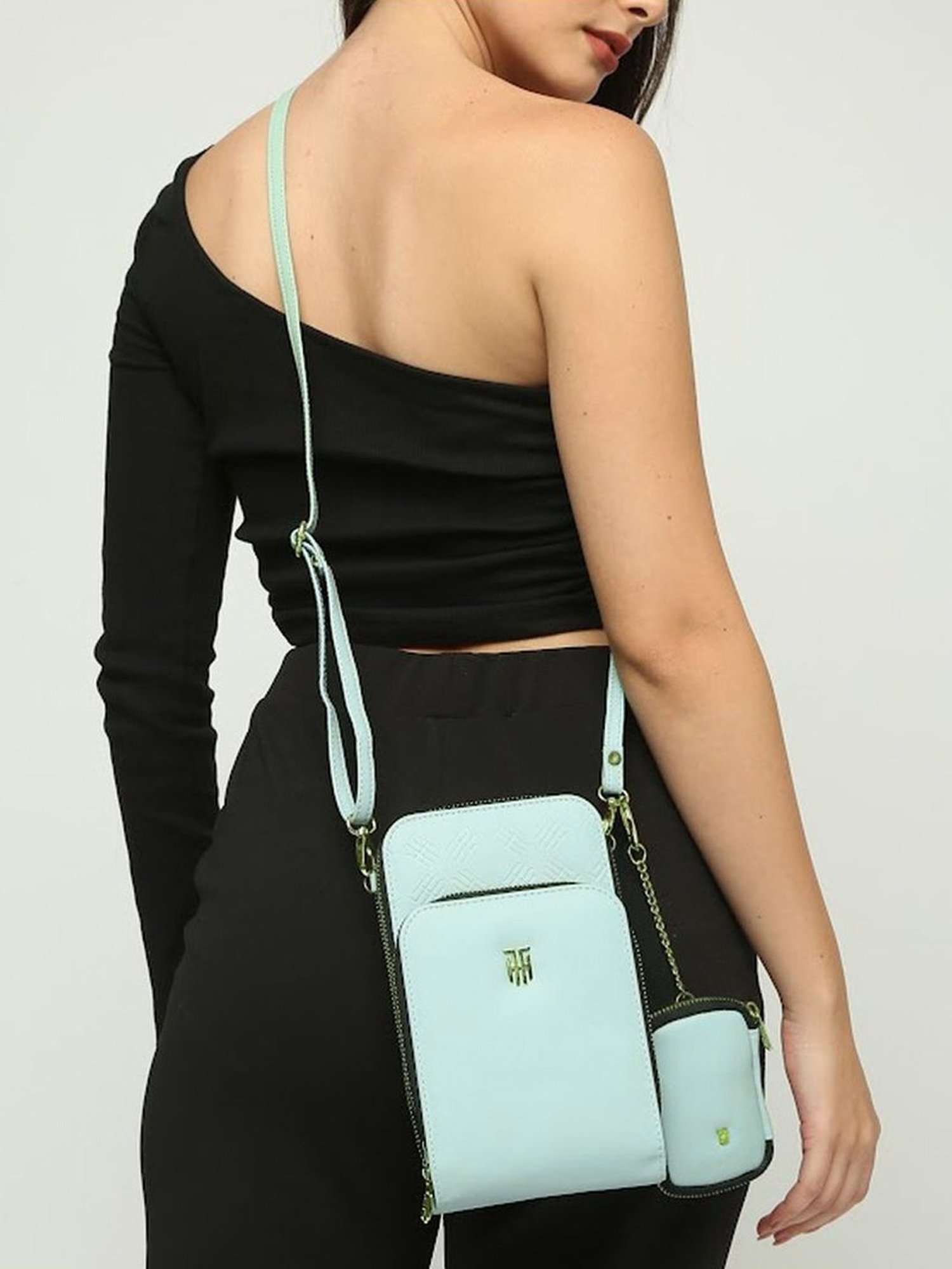 THE HOLISTIK Rover Mint Green Solid Medium Cross Body Bag