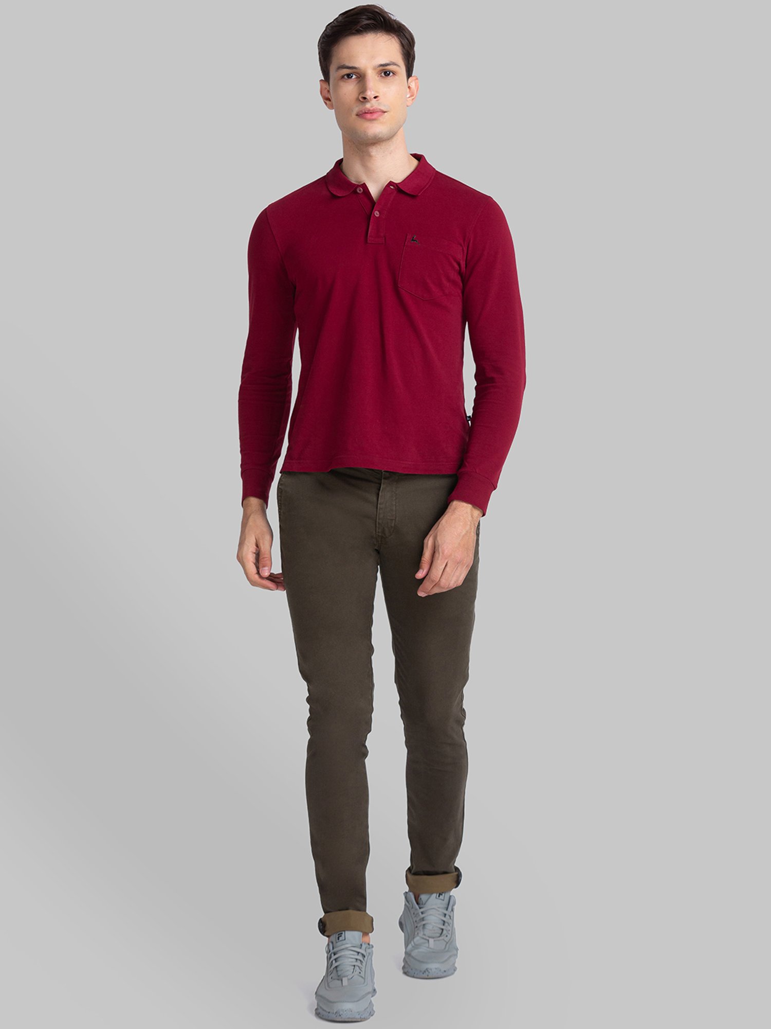 WES Casuals by Westside Olive Relaxed-Fit Mid-Rise Cotton Blend Joggers