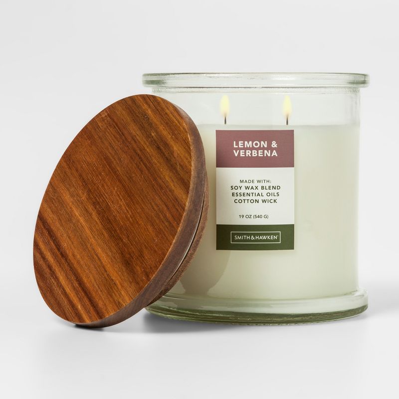 Large Lidded Glass Jar Candle Lemon & Verbena Clover - Smith & Hawken™
