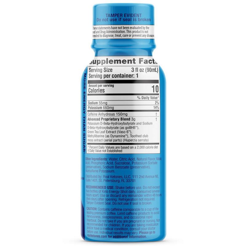 Real Ketones Keto Energy Shots with D-BHB Exogenous Ketones - Strawberry Lemonade - 12ct/36 fl oz