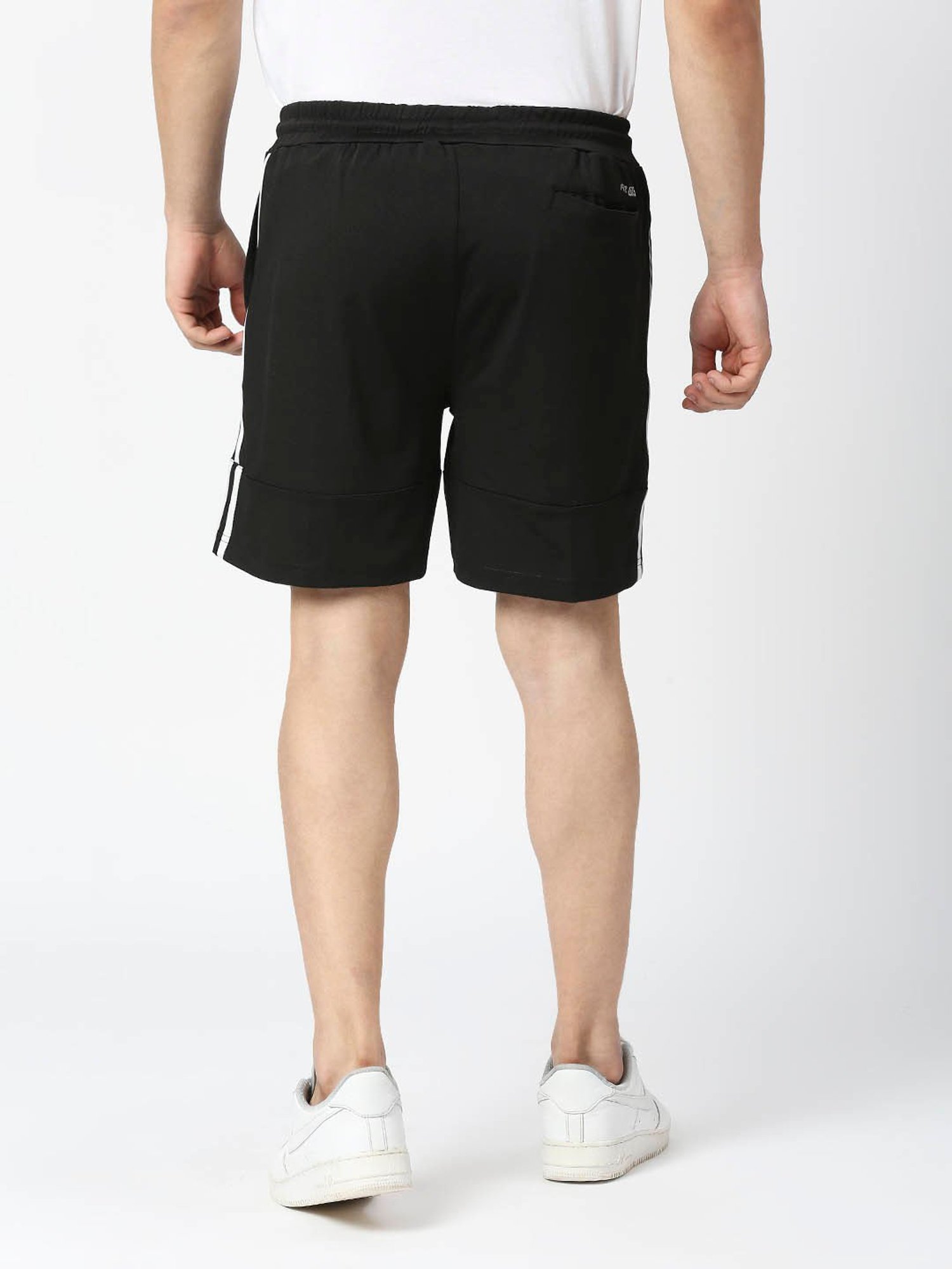 Fitz Jet Black Slim Fit Sports Shorts