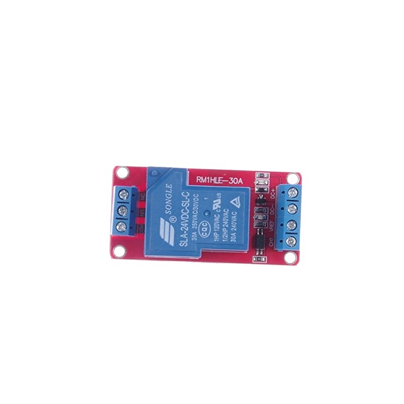 DC 24V 1-Channel 30A Relay Control Module Bi-Directional Isolated Control Module High Low Level Trigger (DC 24V, 30A 1-Channel)