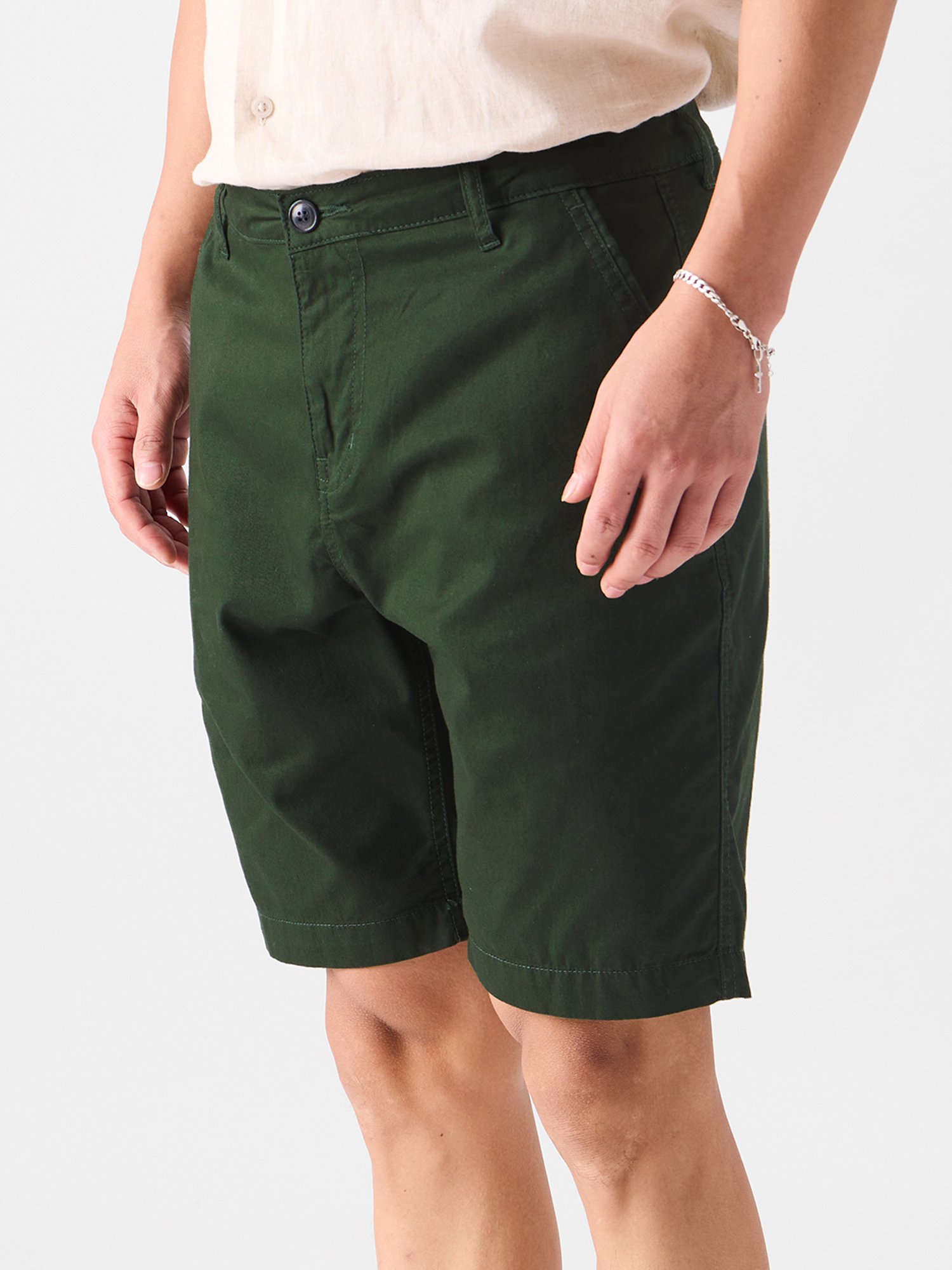 The Souled Store Olive Regular Fit Shorts