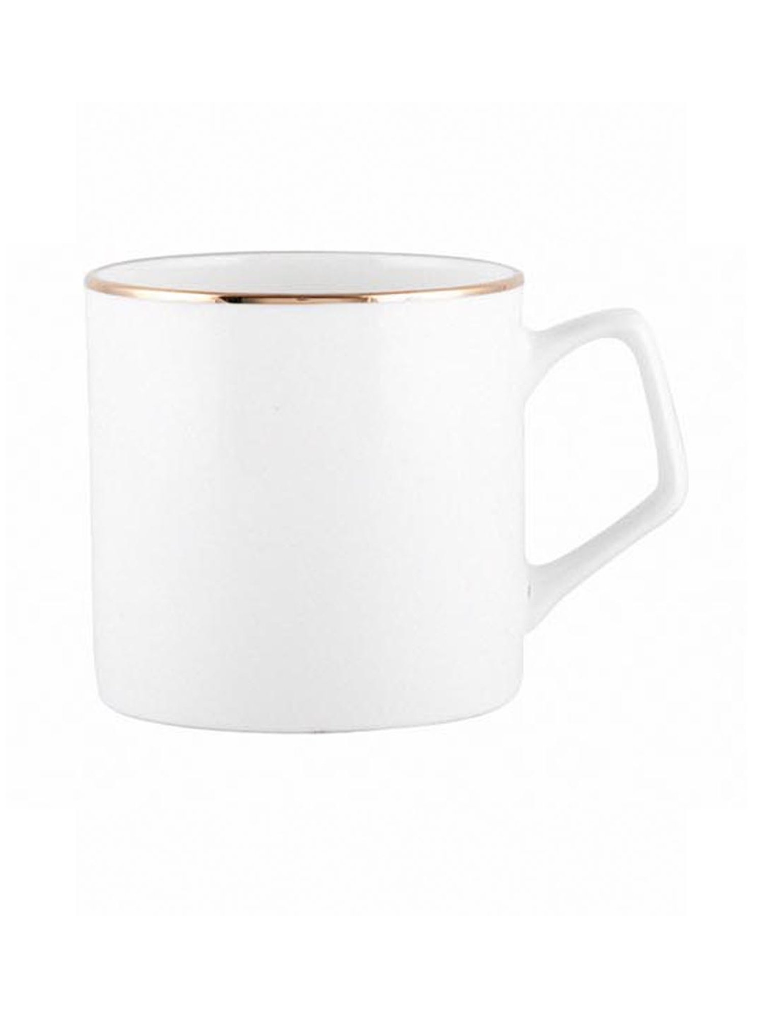 SONAKI White Bone China Coffee Mugs (240 ml) - Set of 6