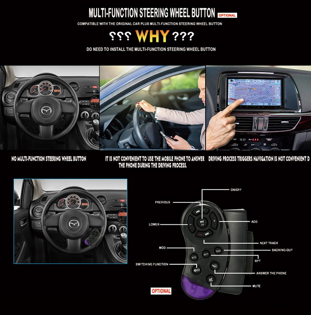 10-inch Bluetooth Car Monitor Portable Touch Screen 1+16G Smart Android 8.1 Split-screen Display GPS Stereo  USB Connection Large Screen Music Radio Car Navigation Universal Host Remote Control