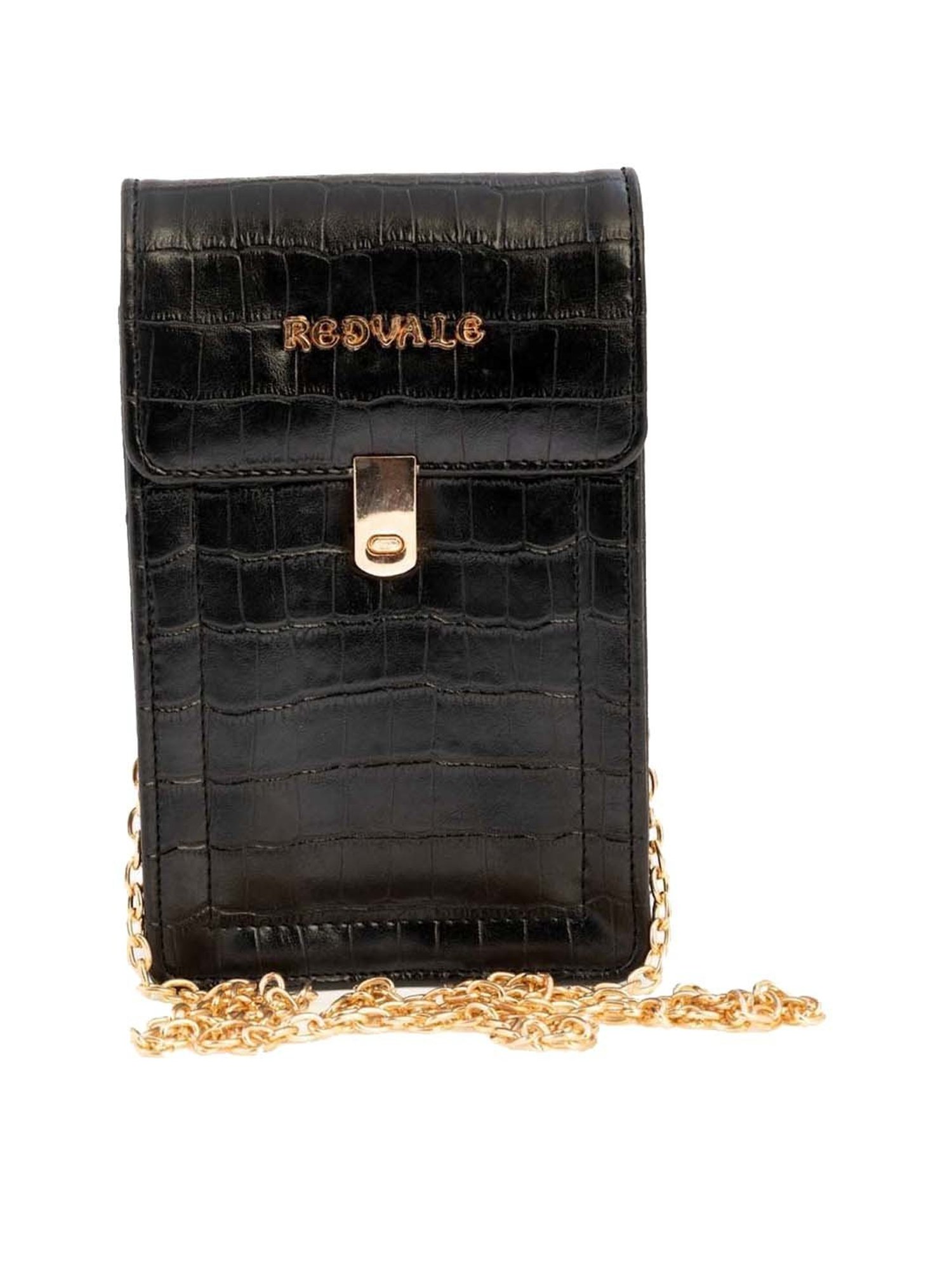REDVALE Black Textured Small Sling Handbag