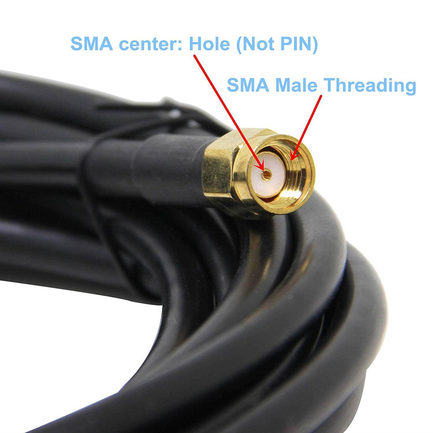 Ultra Low Loss Coax Cable 25ft, Ancable N Type Male Connector to RP-SMA Female Pigtail Cable for Yagi TP-Link 2.4Ghz Omni Antenna, APs, WiFi and ALFA Extender/Transceiver/Repeater/Router/Amplifier