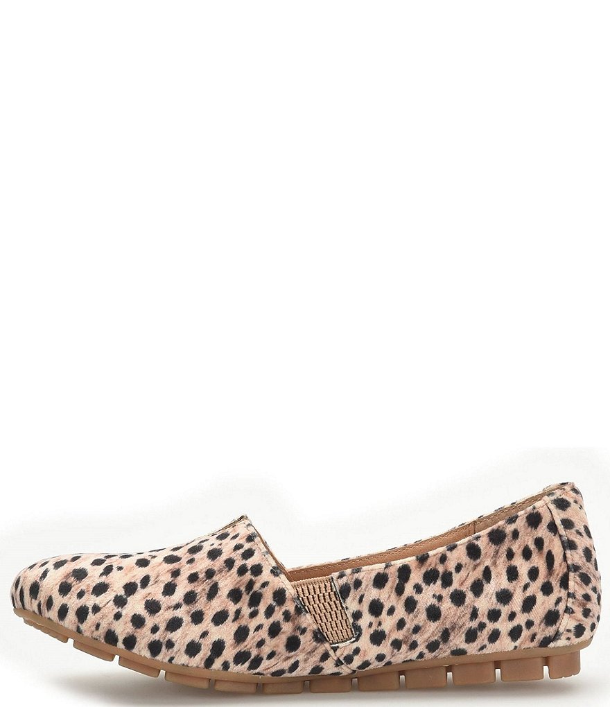 Born Sebra Leopard Print Fabric Slip-On Flats