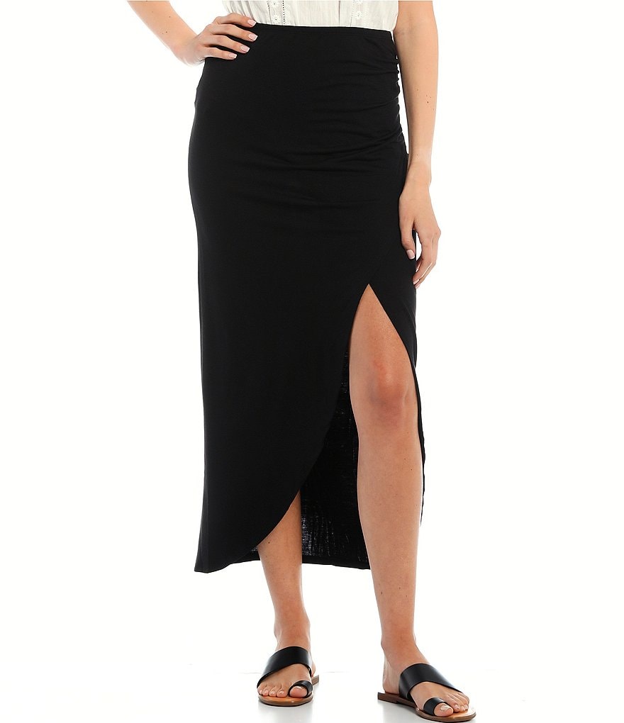 June & Hudson Side Slit Maxi Skirt