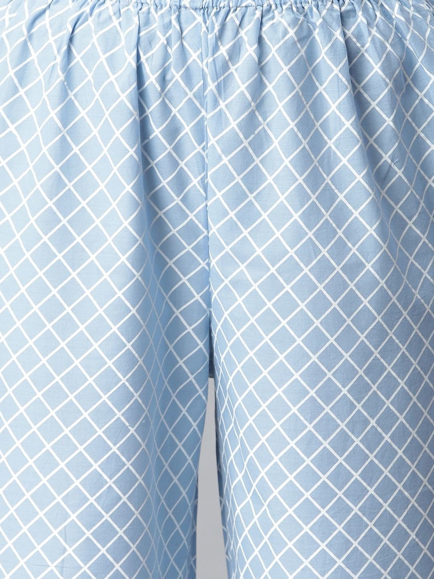 Stylum Blue Cotton Printed Kurta Pant Set With Dupatta