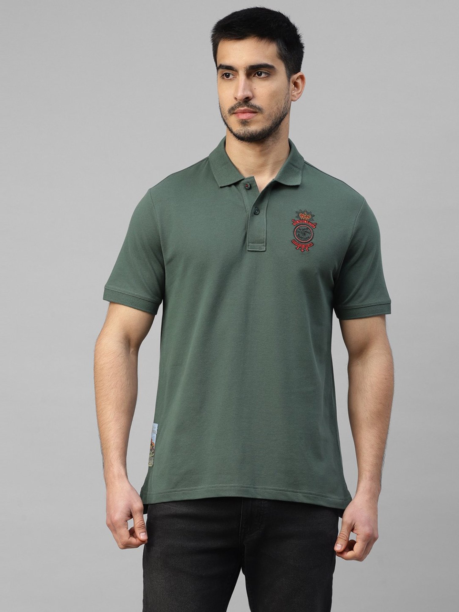 Royal Enfield MLG Dark Olive Regular Fit Logo Polo T-Shirt