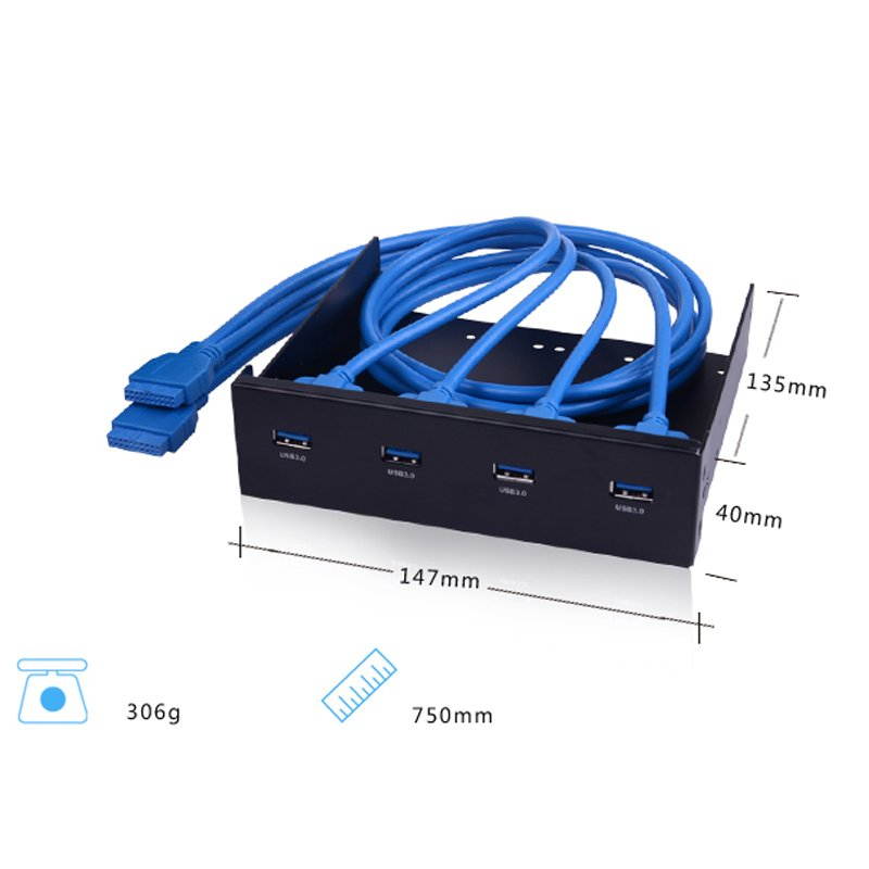 5.25" USB 3.0 Hub Adapter Expansion Panel Internal Port Expansion Card