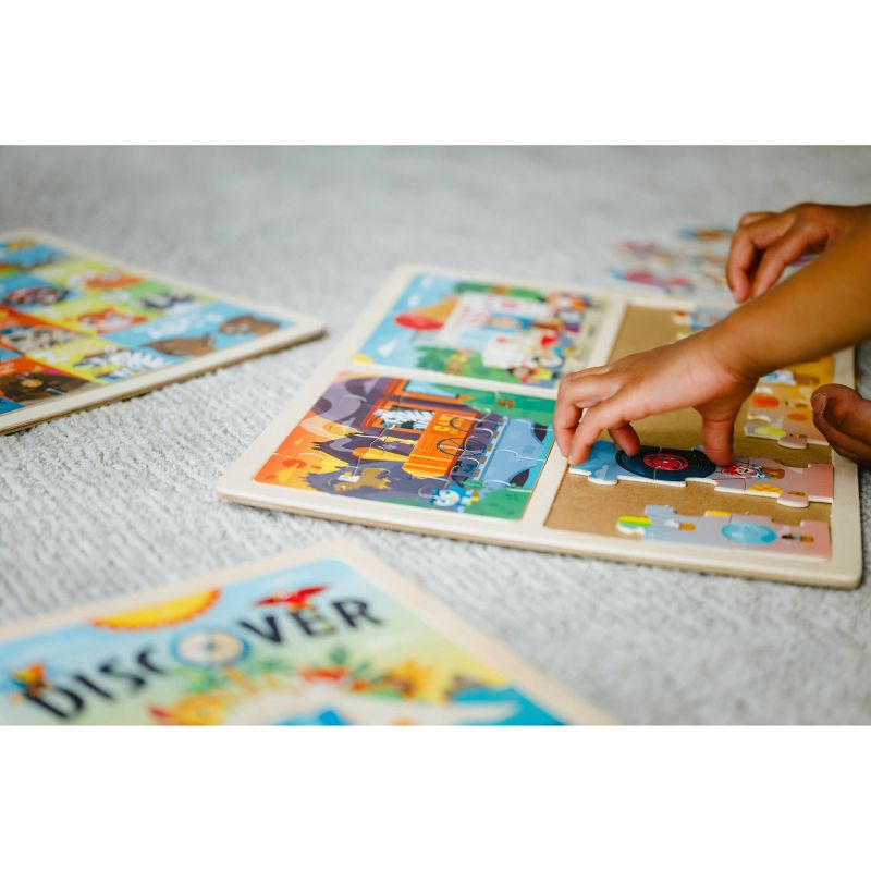 Chuckle & Roar Wooden Jigsaw Puzzle Set - 10pk