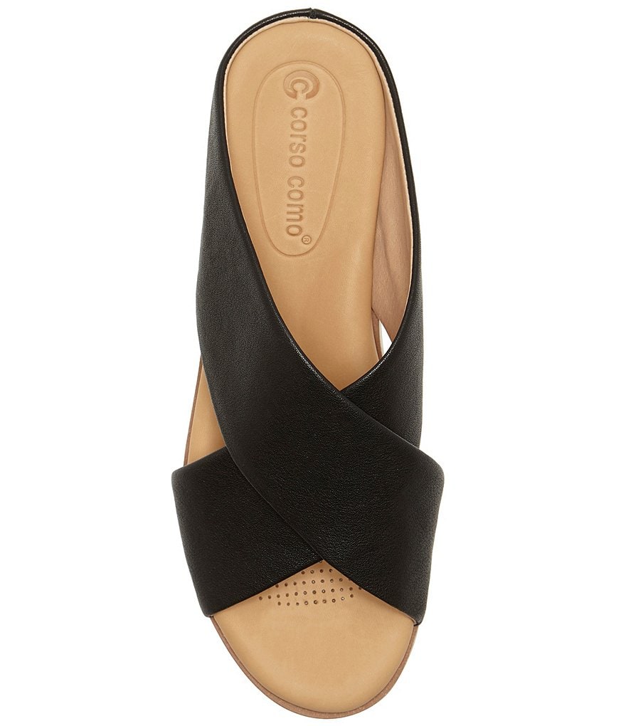 CC Corso Como Bilanka Leather Platform Wedge Sandals