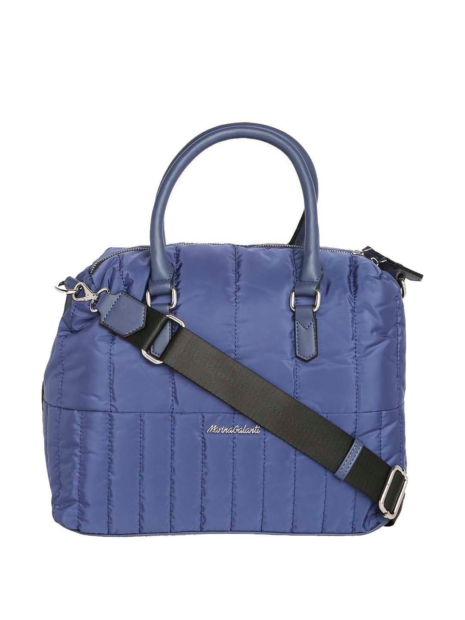 Marina Galanti Blue Quilted Medium Bowler Bag