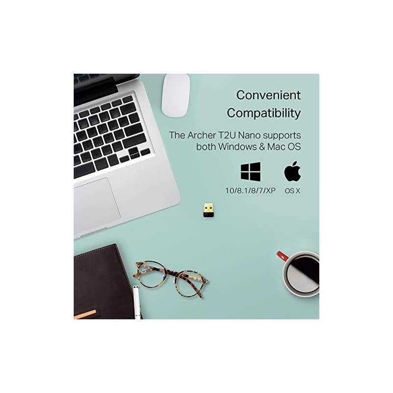 Nano AC600 USB Wifi AdapterArcher T2U Nano 24G5G Dual Band Wireless Network Adapter for PC Desktop Mini Travel Size Supports Windows 10 81 8 7 XP Mac OS X 1091014