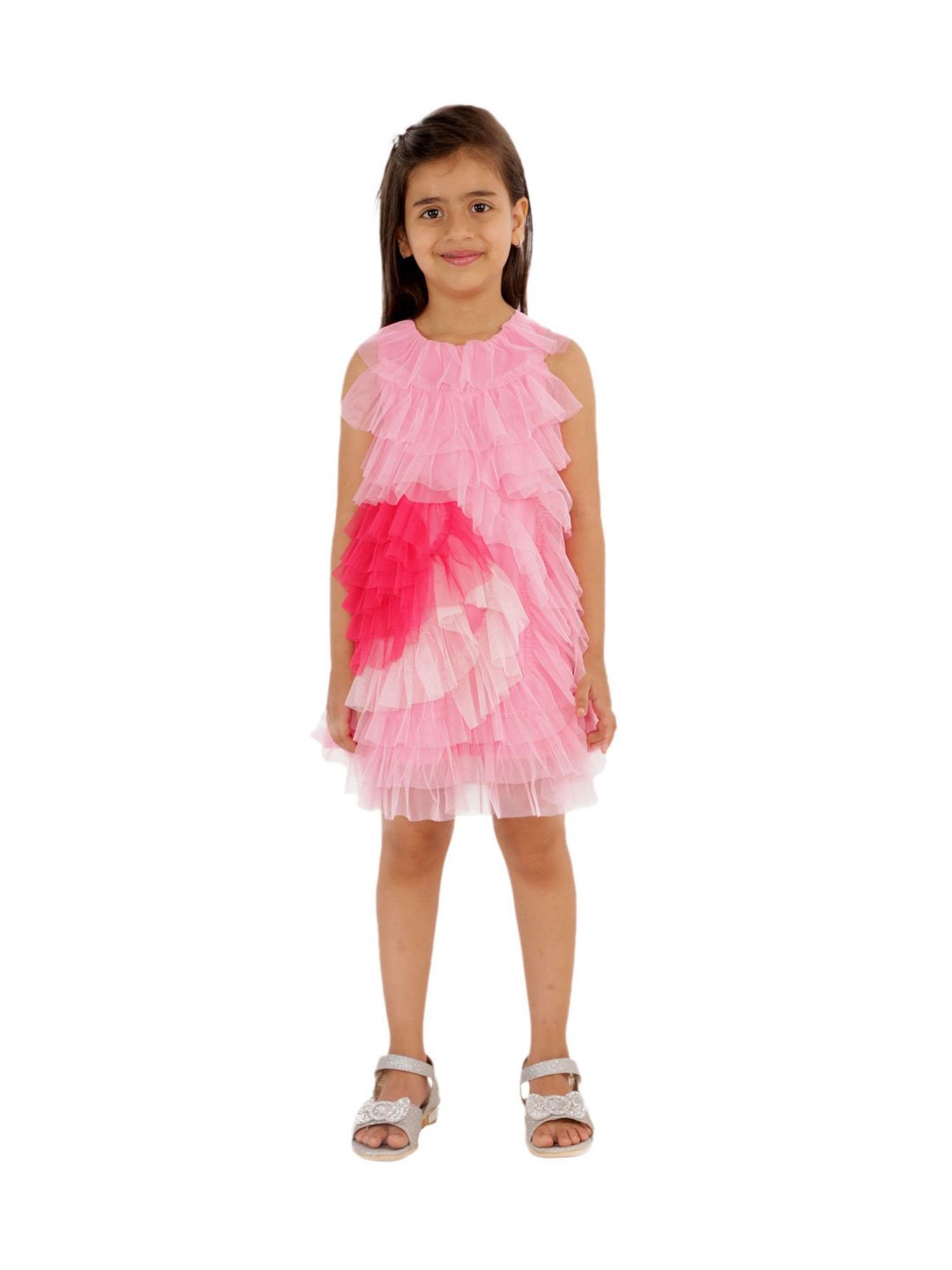 KidsDew Kids Pink Solid Dress