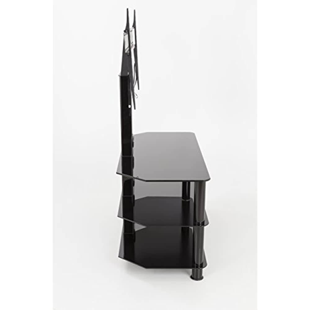 AVF SDCL900BB-A Stand with TV Mount for TVs up to 65", Black Glass, Black Legs