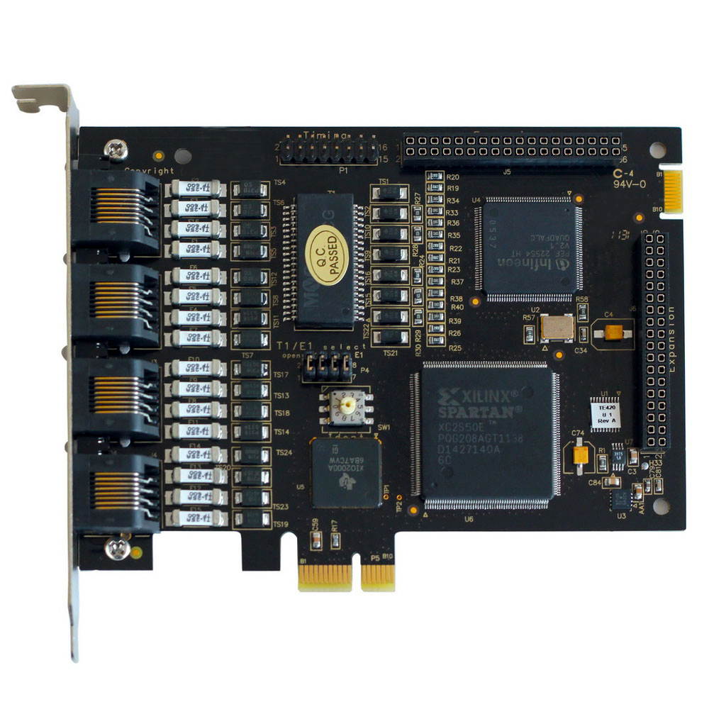 TE220 2 port T1 Board E1 Board,Voice Card Supports digium asterisk,sangoma freepbx and Issabel,PCI Express (PCIE)