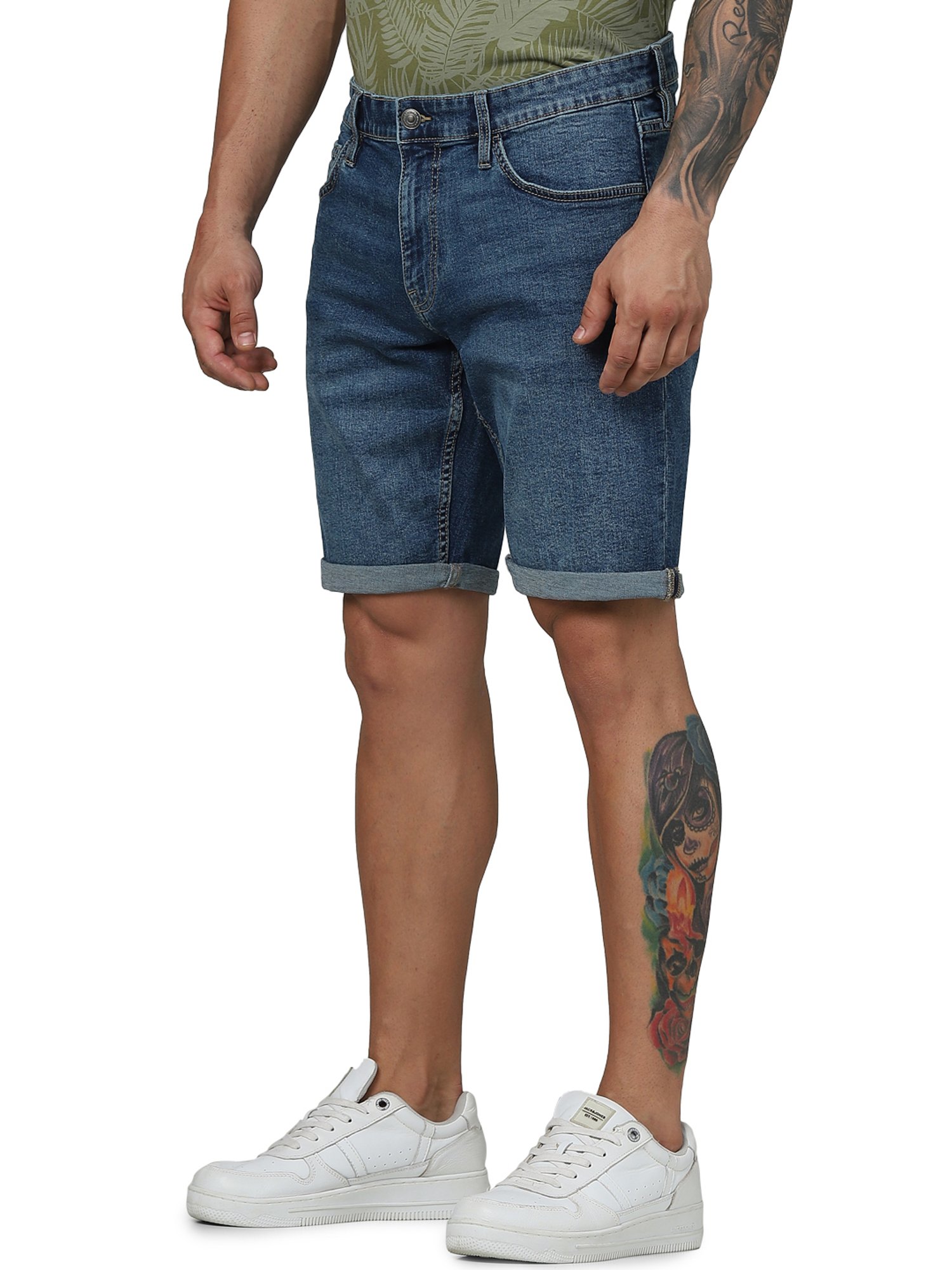 celio* Blue Slim Fit Denim Shorts