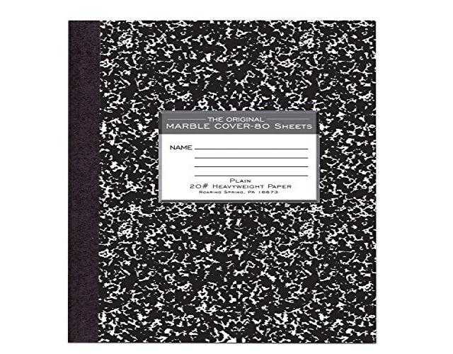 Roaring Spring Compostion Book Unruled 20 lb. 80/Sht 10-1/4"x7-7/8" Black 77479