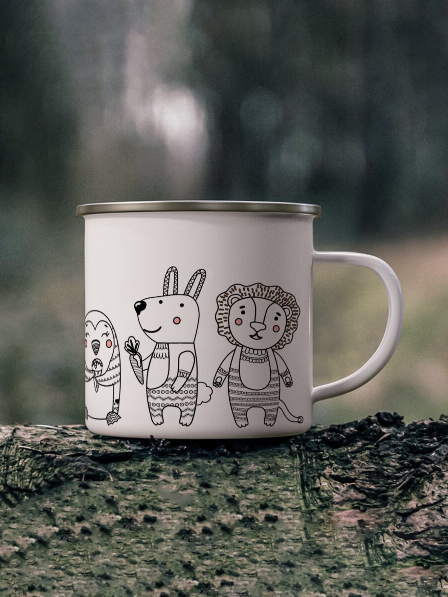 Gathari Enamel White Stainless Steel Coffee Mug