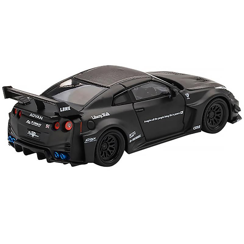 Nissan 35GT-RR Ver. 1 LB-Silhouette WORKS GT (RHD) Matt Black and Carbon 1/64 Diecast Model Car by True Scale Miniatures