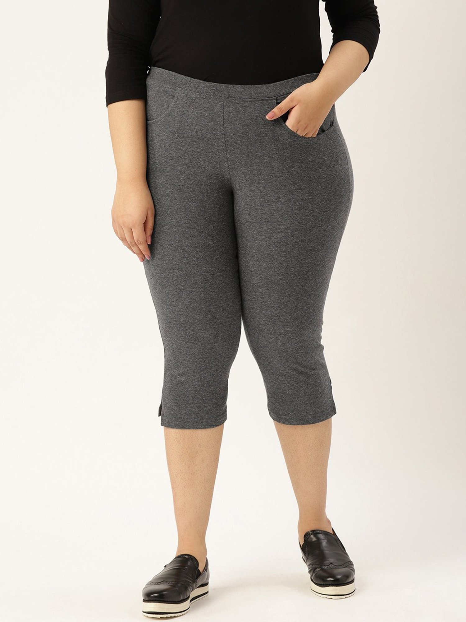 theRebelinme Grey Cotton Capris