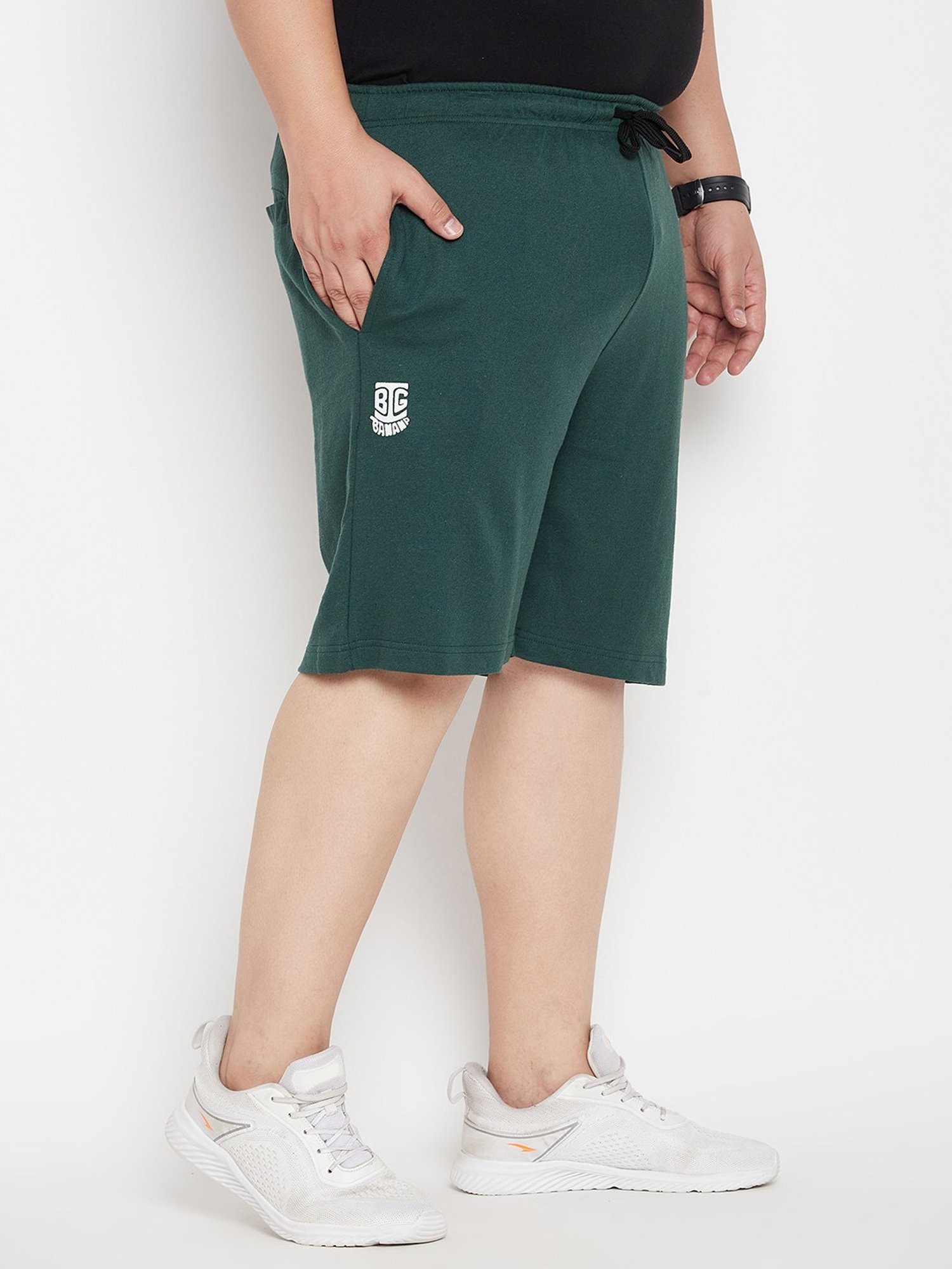 Bigbanana Bottle Green Regular Fit Printed Shorts