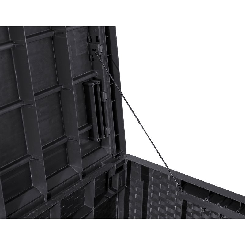 Toomax Z175E097 Portorotondo Weather Resistant Heavy Duty 90 Gallon Novel Resin Outdoor Deck Box, Gray (2 Pack)