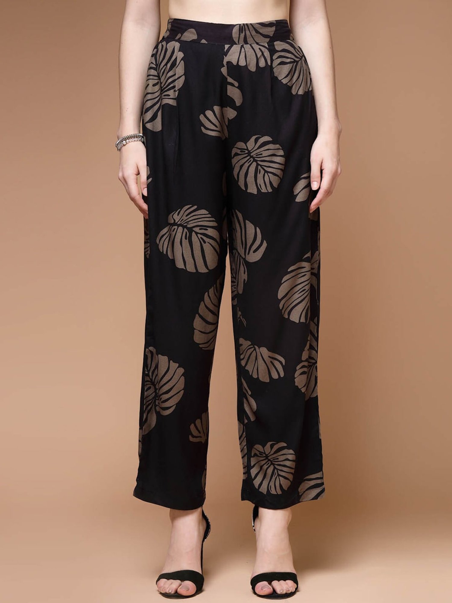 Melon by PlusS Black Floral Print Top Pant Set