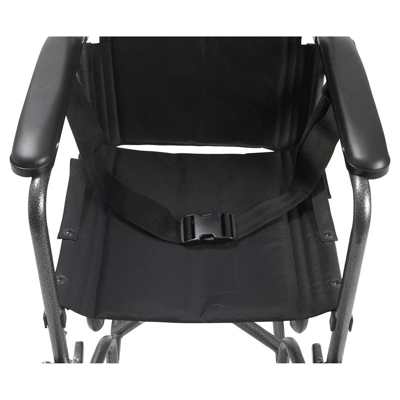 Drive Medical Lightweight Steel Transport Wheelchair, Fixed Full Arms, 17" Seat
