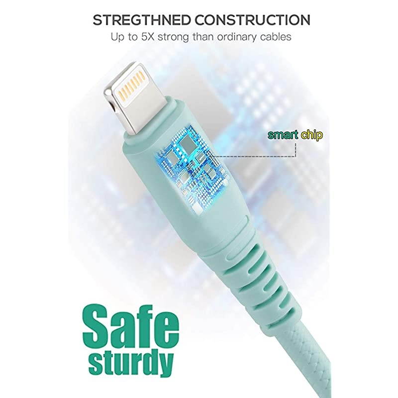 3Pack 3ft Charger Cable  for Long 3 Foot iPhone Charger Cord/Data Sync Fast iPhone USB Charging Cable Cord Compatible for iPhone X Case/8/8 Plus/7/7 Plus/6/6s Plus/5s/5,iPad Mini Case(Blue)