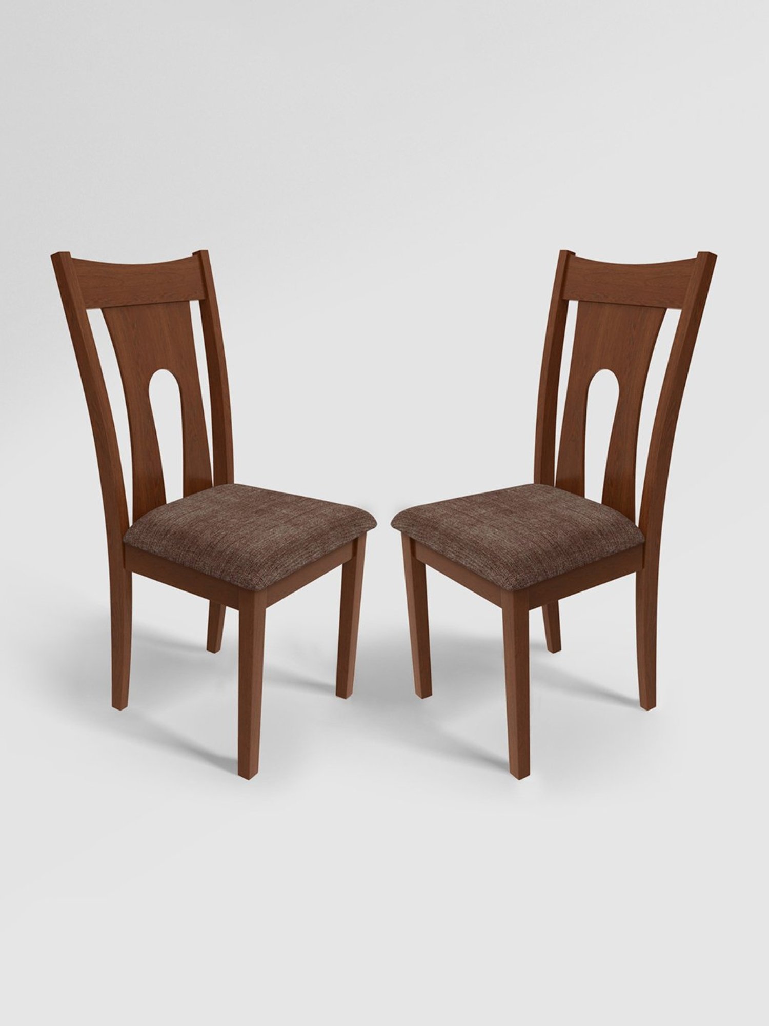 Godrej Interio Honey Brown Wood Dining Chair (Set of 2)
