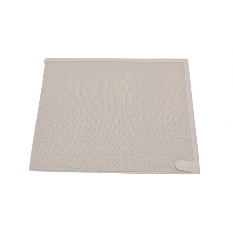 StorageWorks Set of 2 30L Fabric Storage Bins with Cotton Rope Handles and Low Front Wall Beige