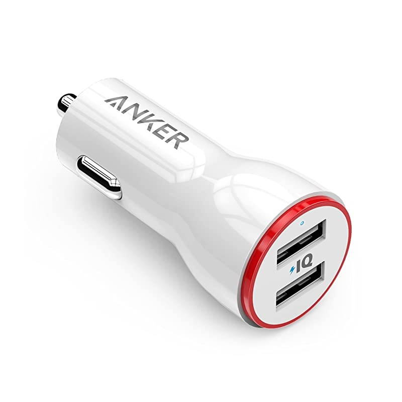 24W Dual USB Car Charger, PowerDrive 2 for iPhone X / 8/7 / 6s / Plus, iPad Pro/Air 2 / Mini, Note 5/4, LG, Nexus, HTC, and More