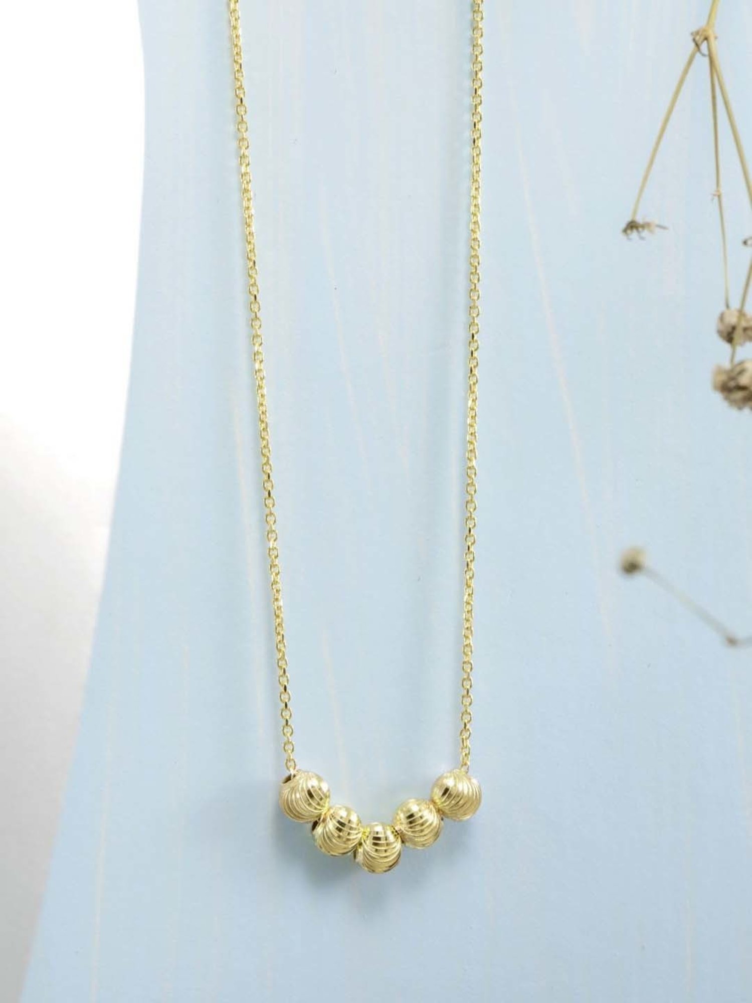 Zavya 925 Silver Orb Elegance Gold-Plated Chain for Women