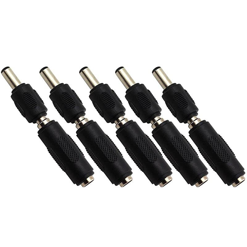 10pcs 5.5x2.1mm DC Power Plug Connector CCTV DC Power Plug Adaptor (5pcs Male to Male + 5pcs Female to Female)
