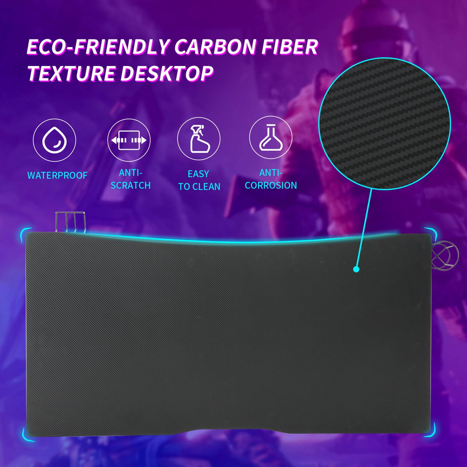 Gome Gaming Computer Desk for Home Office - 47" Large PC Writing Desk for Small Space, Modern Wood Desk with Monitor Stand, Ergonomic Study Work Desk Black