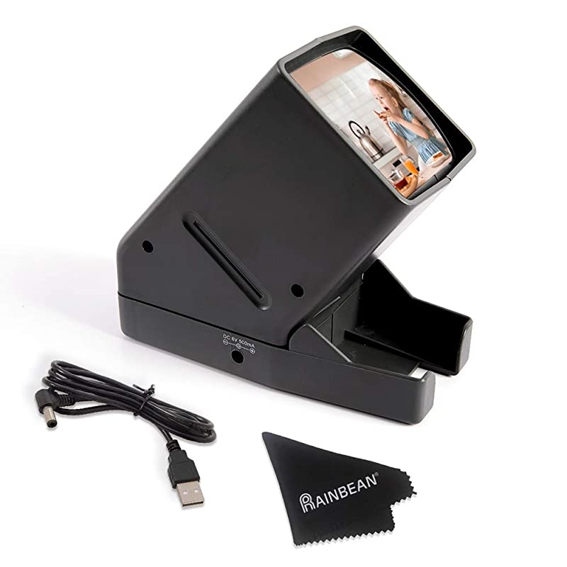 Powered 35mm Negative Slide Film Viewer, Old Slides Scanner Portable LED Lighted Negative Viewing &ndash; 3X Magnification, Handheld Projector Suit for 2 &times; 2 Slides